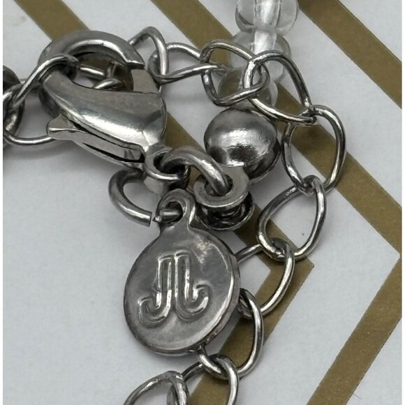 Silver Tone & Brown Bead Collar Statement Necklace Multi Strand Flower Boho - Picture 10 of 10